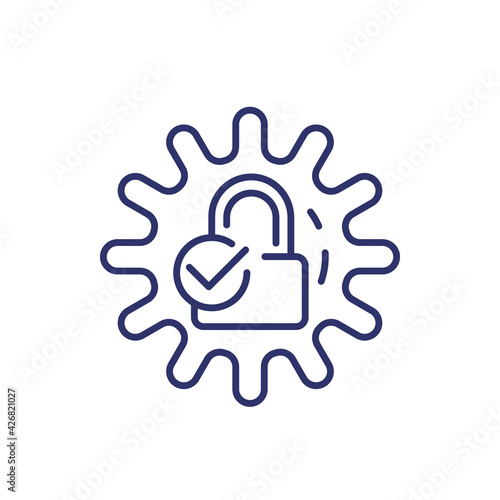 lockdown, virus restrictions line icon