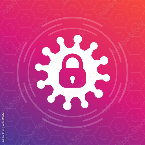 lockdown, virus restrictions icon for web