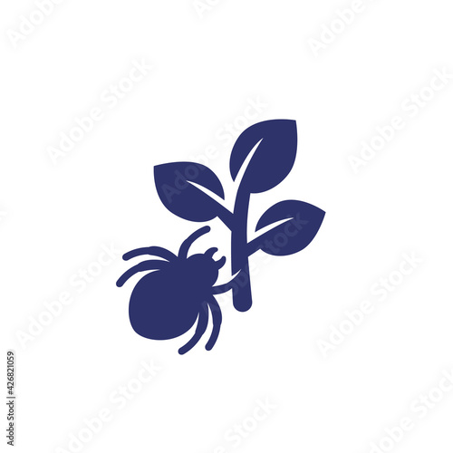 pest and plant icon on white