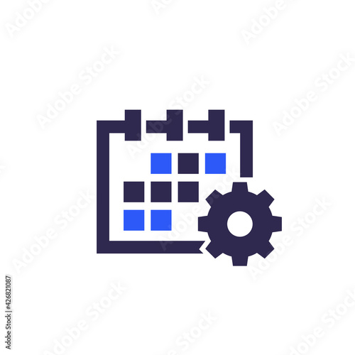 Schedule, project management icon on white