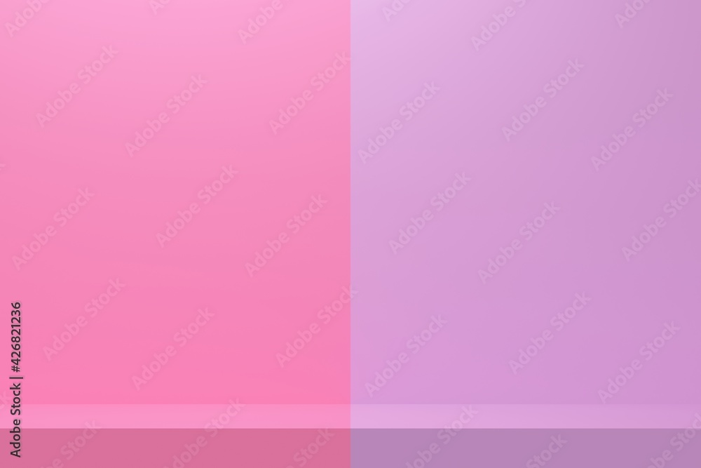 Abstract studio background with pink and lilac half. Backdrop design for product promotion. 3d rendering Abstract studio background with pink and lilac half. Backdrop design for product promotion. 3d rendering