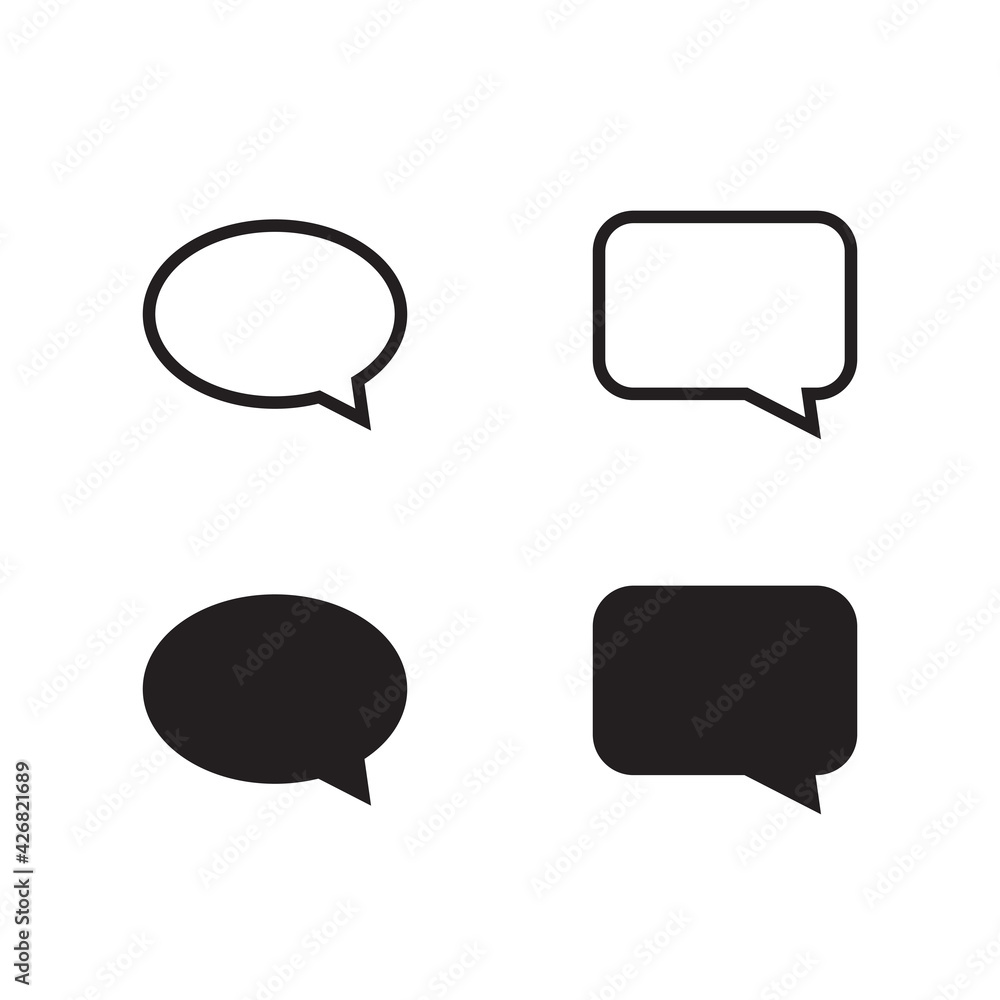 Speech bubble icon, isolated. Flat design. Speech bubble icon, isolated. Flat design.