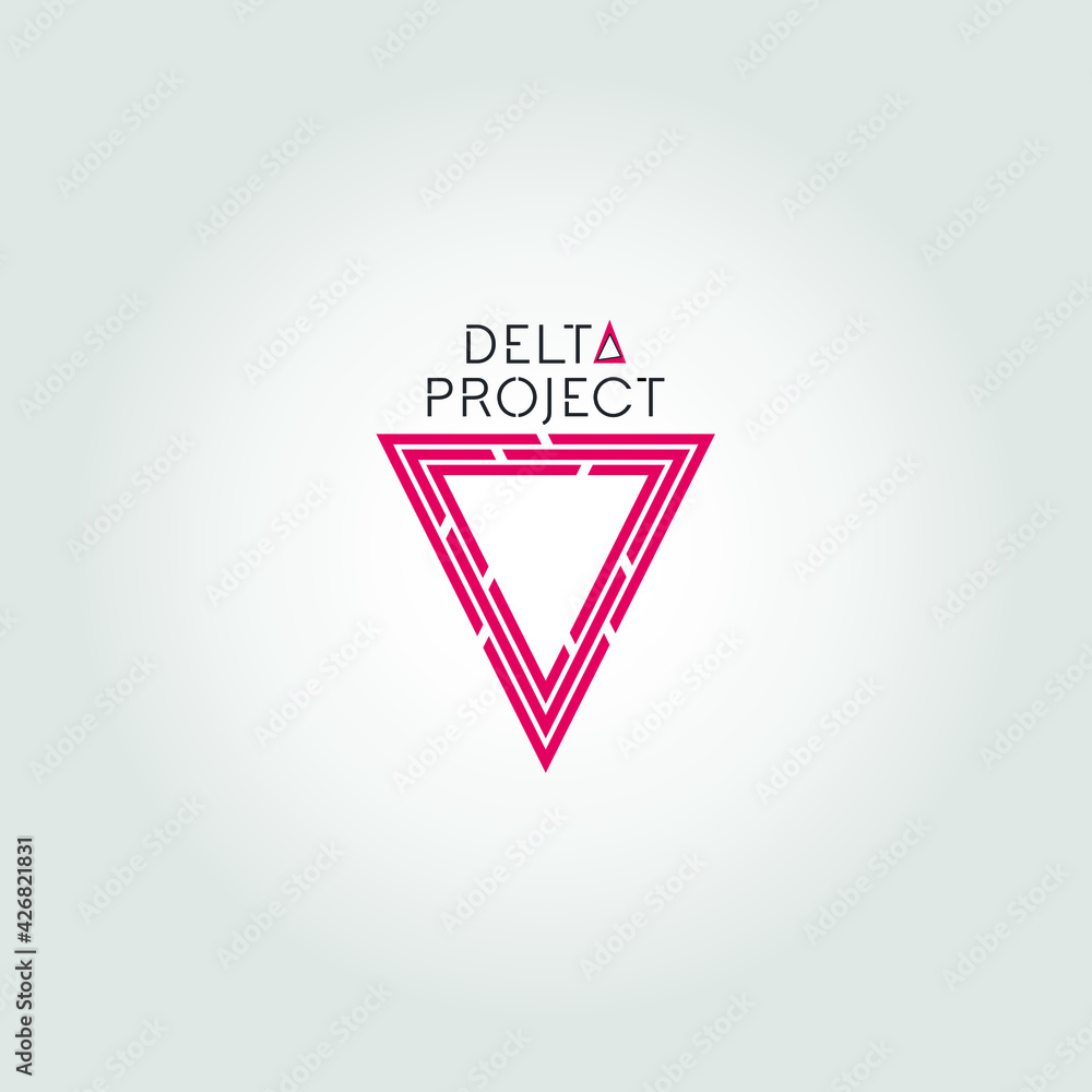 Red delta project logo design with grey background Red delta project logo design with grey background