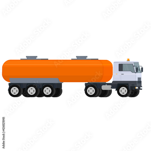Fuel truck. Tanker truck, vector illustration