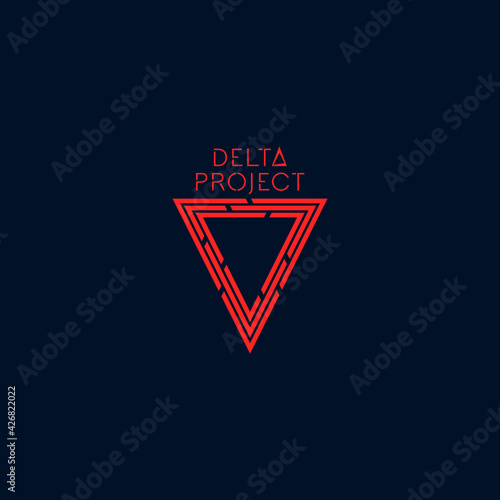 Orange delta project logo design with dark blue background