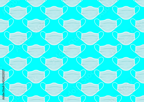 Medical mask. Seamless background for design