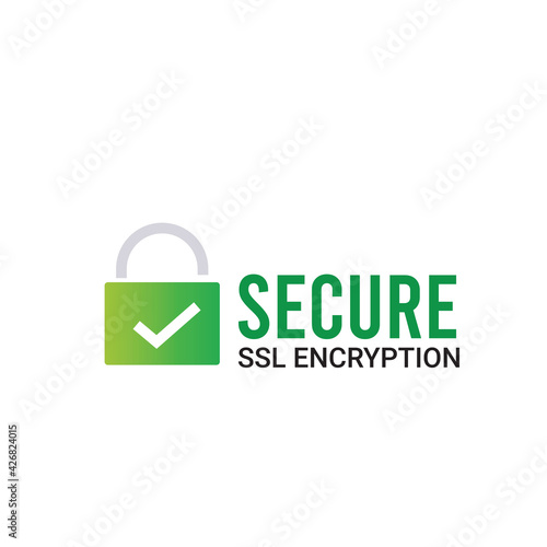 Secure Ssl Encryption Logo, Secure Connection Icon Vector Illustration, Ssl Certificate Icon, Secure SSL Encryption Vector Illustration
