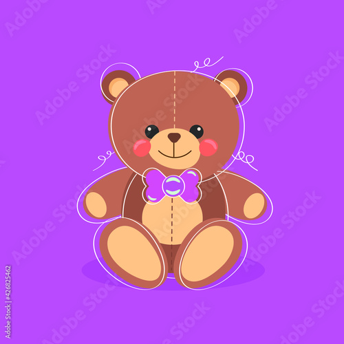 cute teddy bear with pink background