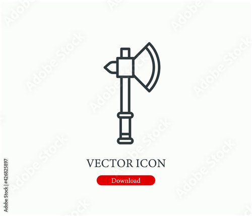 Axe vector icon.  Editable stroke. Linear style sign for use on web design and mobile apps  logo. Symbol illustration. Pixel vector graphics - Vector