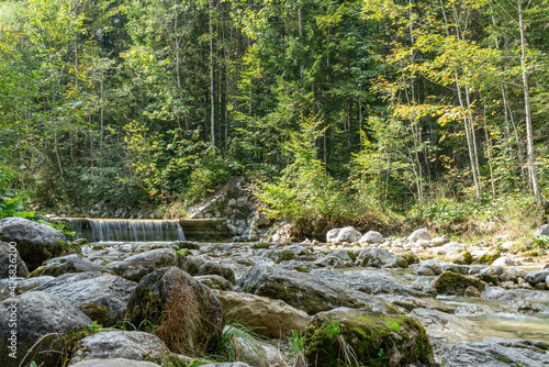 Ein kleiner Wasserfall im Wald photo