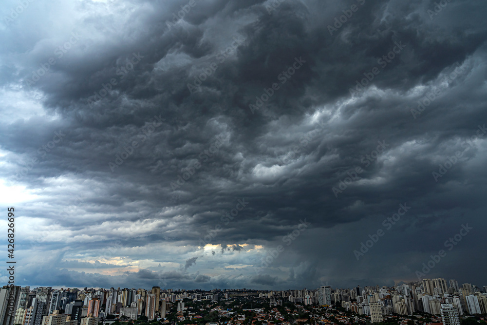 Stormy background. Sao Paulo, Brazil.