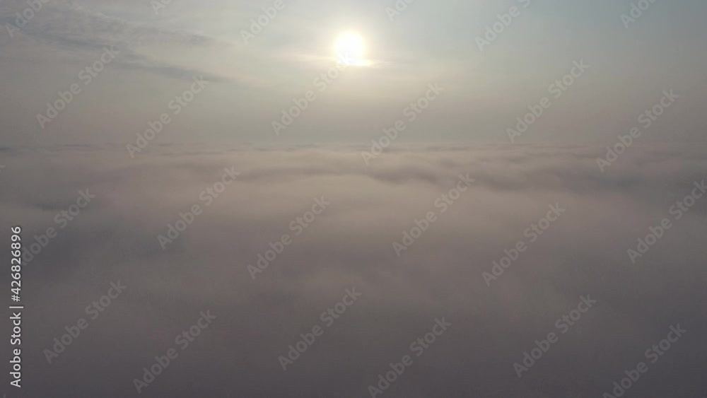 Aerial Flying Over Clouds On Sunrise Forward Movement Aerial Flying Over Clouds On Sunrise Forward Movement