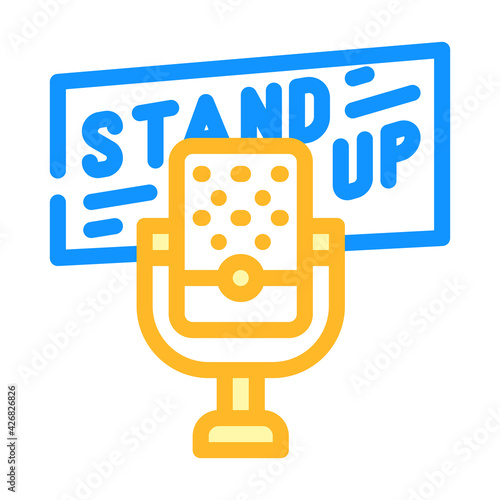 standup event color icon vector. standup event sign. isolated symbol illustration