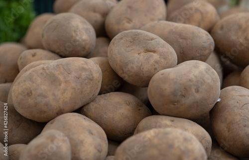 photo of many stacked potatoes