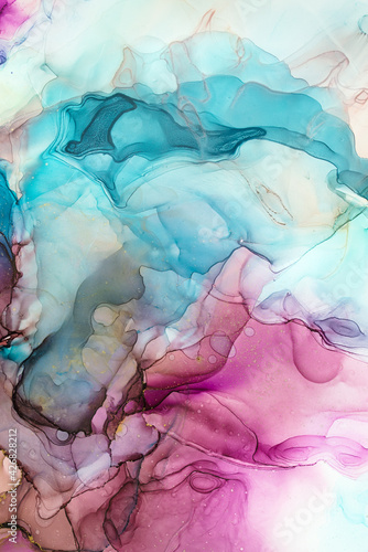 Currents of translucent hues, snaking gold swirls, and foamy sprays of color shape the marble of these free-flowing textures. The marbling techniques, alcohol ink, modern abstract painting 