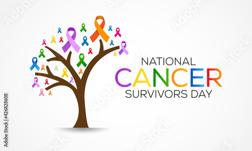 Obraz na plátne National Cancer survivors day is observed every year in June, it is a disease caused when cells divide uncontrollably and spread into surrounding tissues