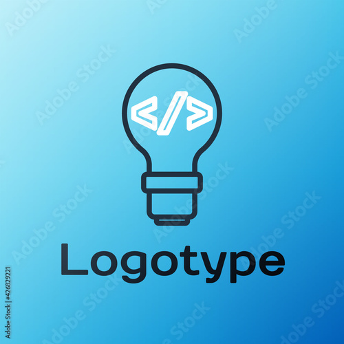 Line Web design and front end development icon isolated on blue background. Colorful outline concept. Vector