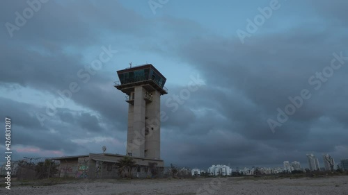 Tel Aviv old airport sunset time lapse