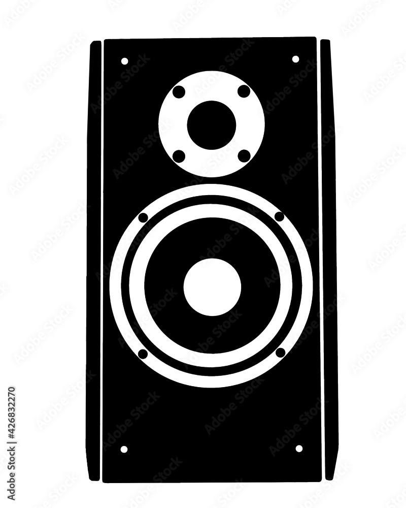Stereo speaker on white background Stereo speaker on white background