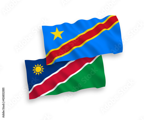 Free Download Flags of Republic of Namibia and Democratic Republic of the Congo on a white background - GFXLoad