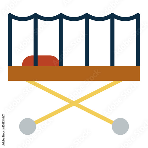 Stretcher or litter Concept, Patient Bed  Vector Icon Design, Personal protective equipment Symbol, Workplace health surveillance Sign, occupational safety and healthcare stock Illustration