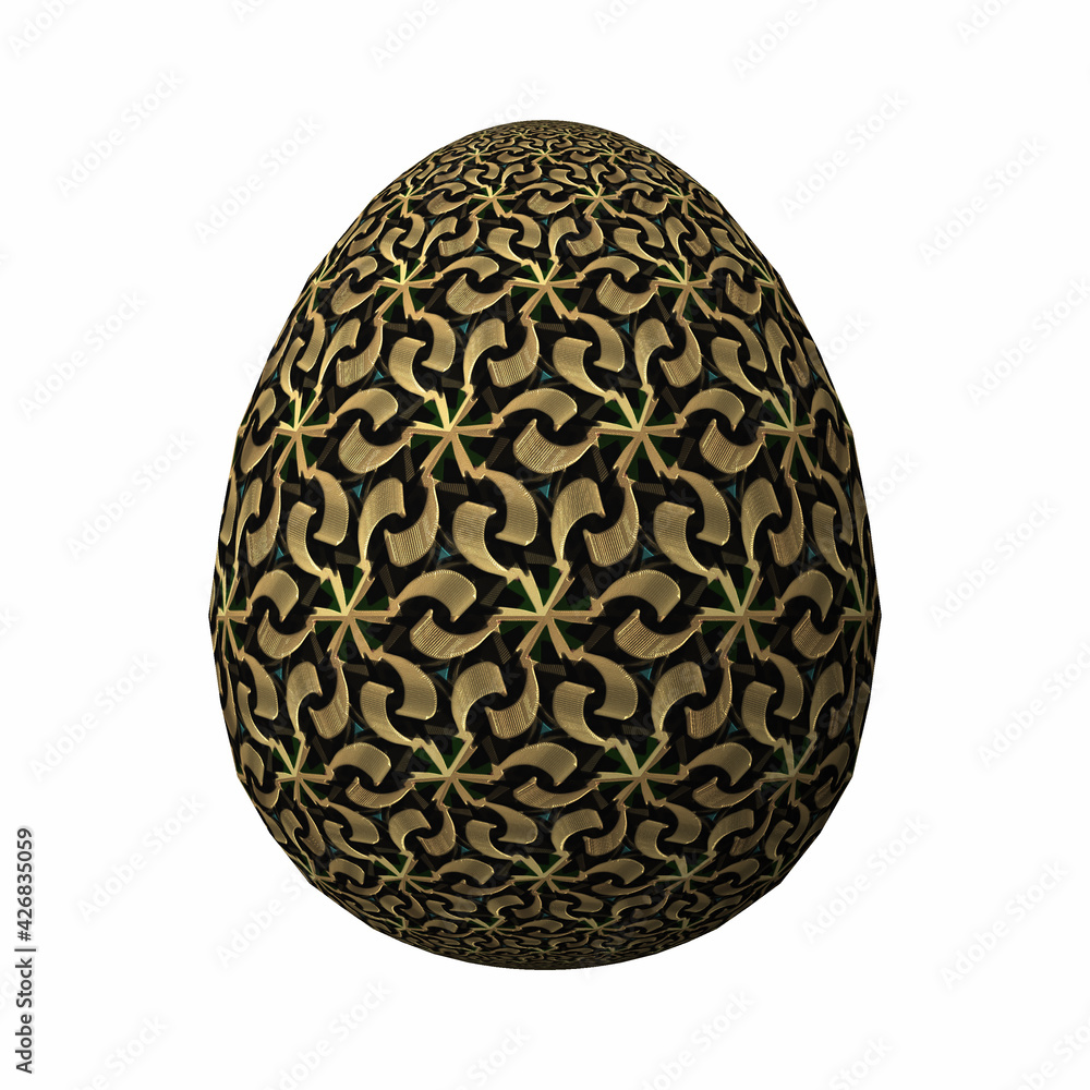 Happy Easter, Artfully designed and colorful 3D easter egg, 3D illustration on white Happy Easter, Artfully designed and colorful 3D easter egg, 3D illustration on white
