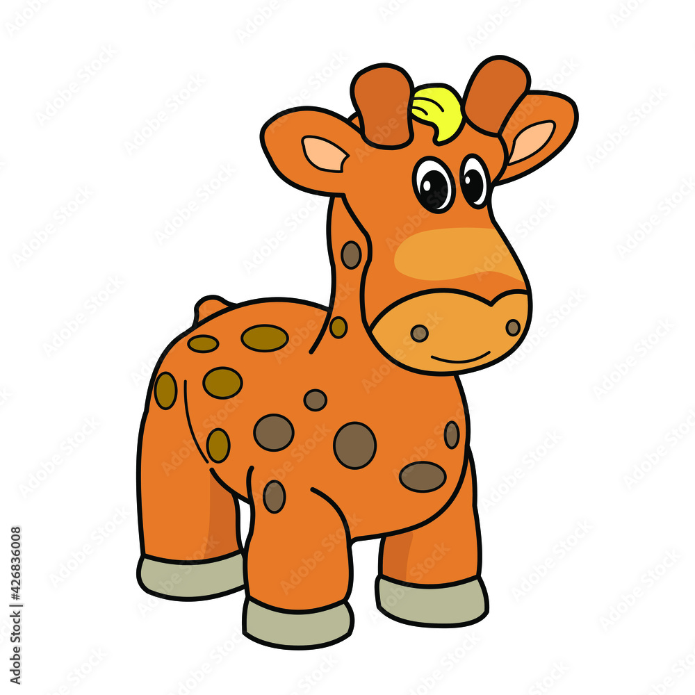 In the world of animals, nature. Vector image of animals in color. giraffe In the world of animals, nature. Vector image of animals in color. giraffe