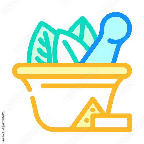 bowl for make pills color icon vector. bowl for make pills sign. isolated symbol illustration