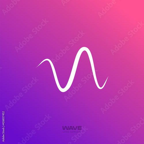 Radio wave vector icon, pulse beat line, sound and audio logo template, equalizer sign, voice signal, waveform symbol