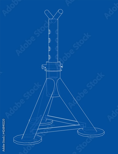 Axle stand isolated. Vector