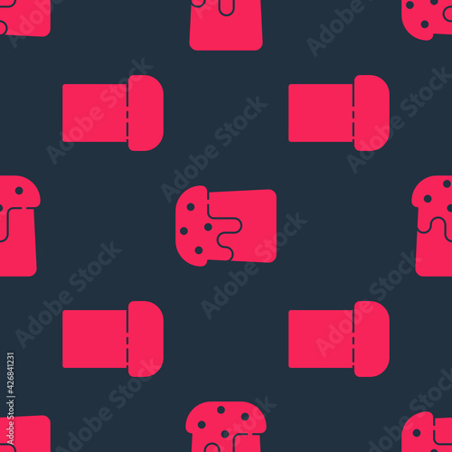 Set Easter cake and Easter cake on seamless pattern. Vector