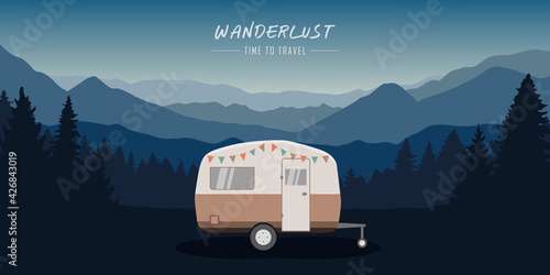 wanderlust camping adventure in the wilderness with camper