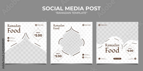 Ramadan food sale social media post and web banner template. With white background