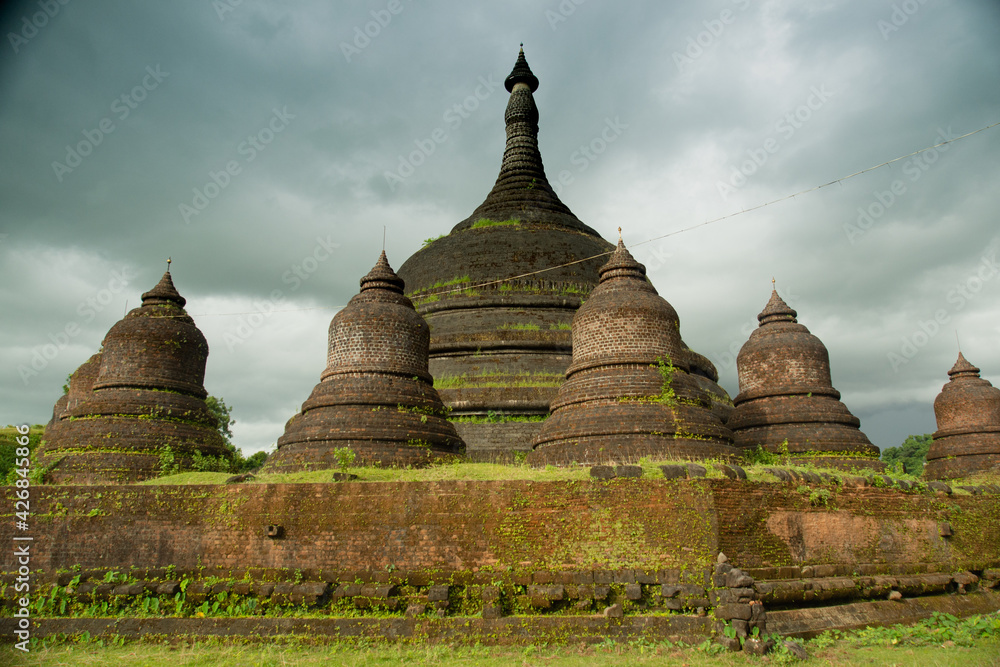 a master pieces of Buddhist temple in Mrauk U Myanmar