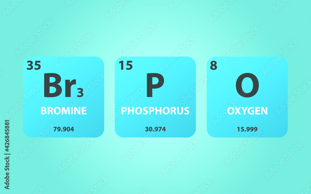 Vecteur Stock Phosphoryl Bromide Br3PO molecule. Simple molecular