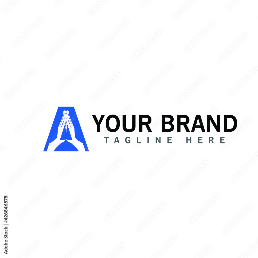 Modern icon design A letter shape element with business card template. Best for identity and logotypes.
