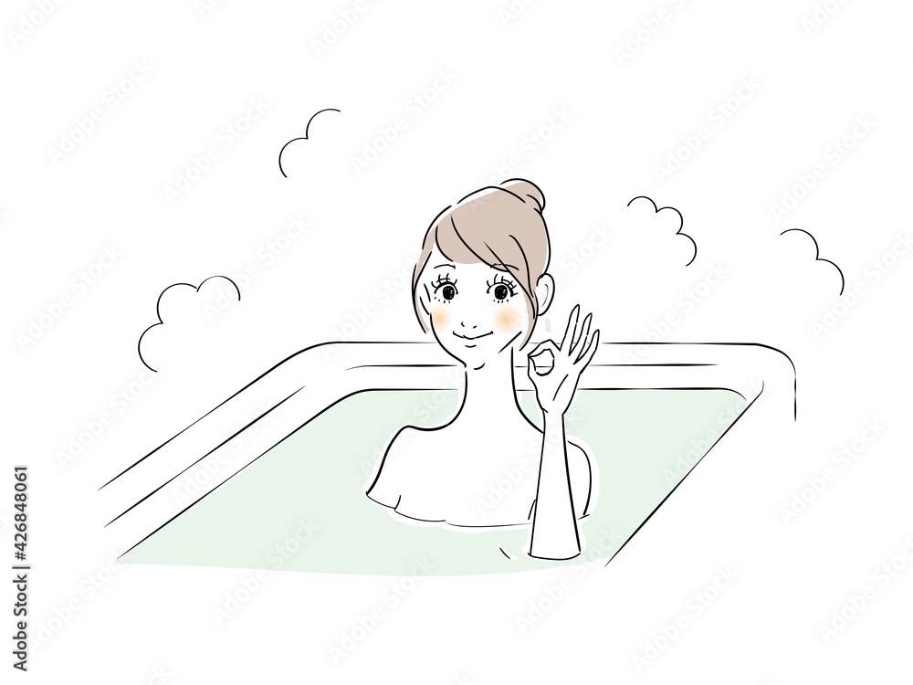 お風呂でくつろぐ女性
お風呂でくつろぐ女性