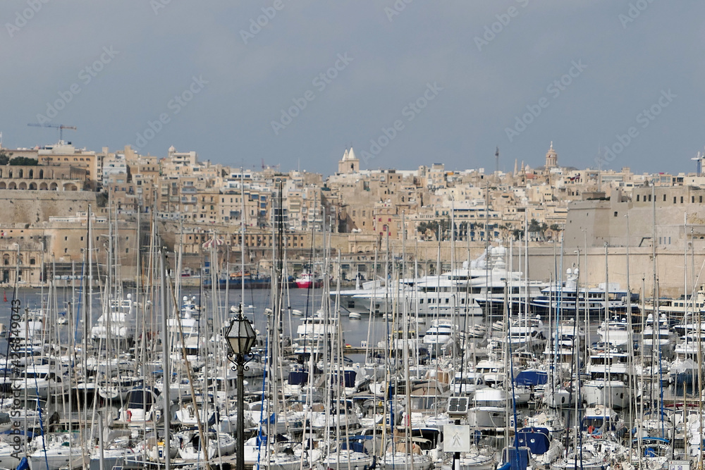 Malta – Birgu – Many Yacht Masts in the Vittoriosa Yacht Marina Malta – Birgu – Many Yacht Masts in the Vittoriosa Yacht Marina