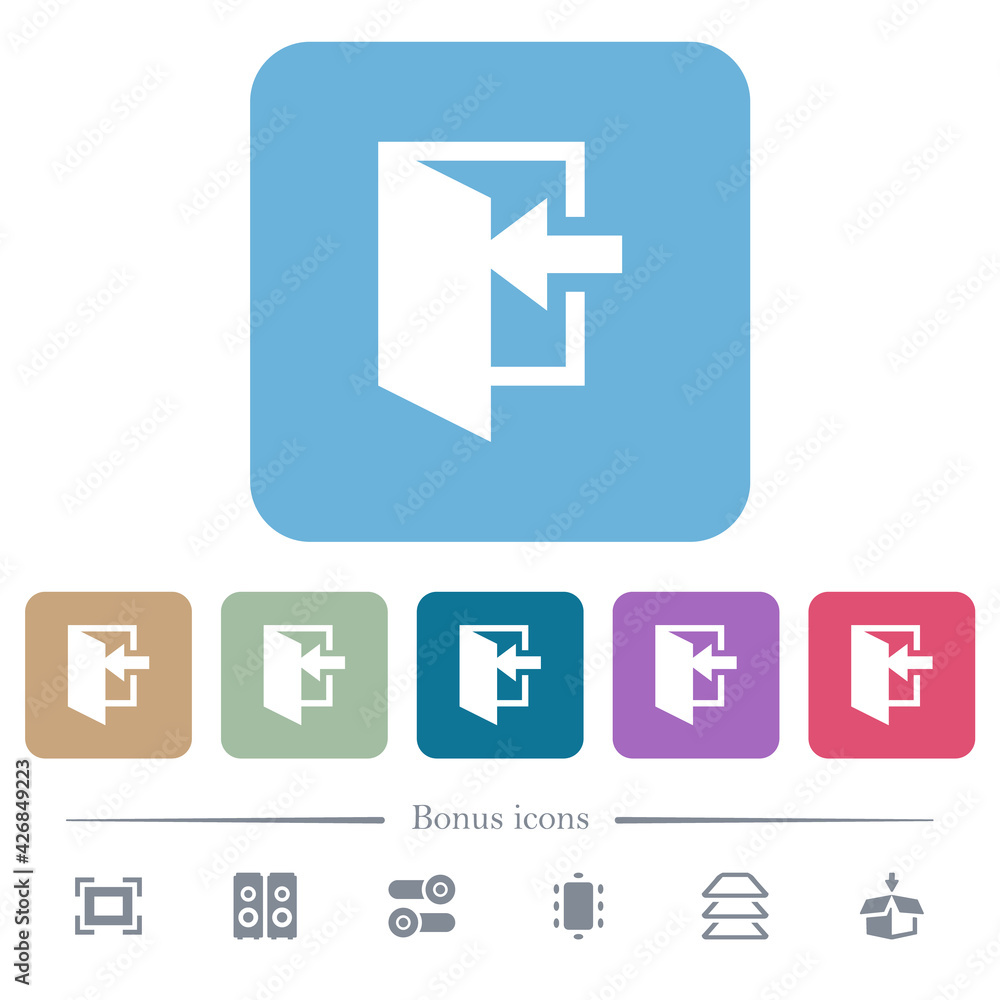 Enter flat icons on color rounded square backgrounds Enter flat icons on color rounded square backgrounds