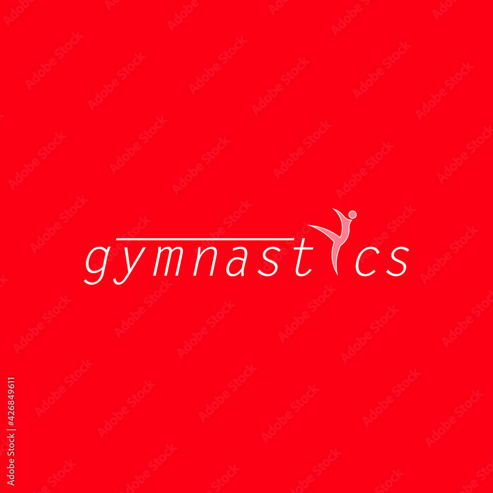 hite gymnastics vector logo design with red background hite gymnastics vector logo design with red background