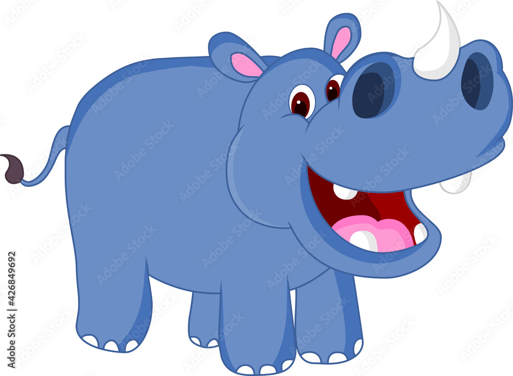 Obraz premium Rhino cartoon animal illustration