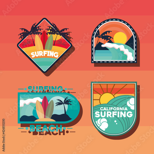 Canvas Print patches surfing set