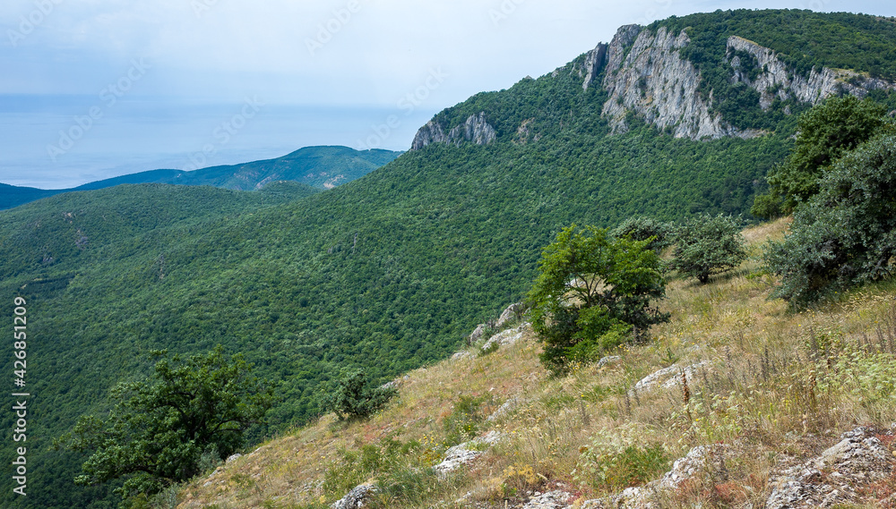 View of the Black Sea coast from the top of the plateau. View of the Black Sea coast from the top of the plateau.