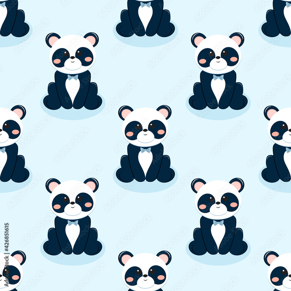 Panda bear baby boy background
