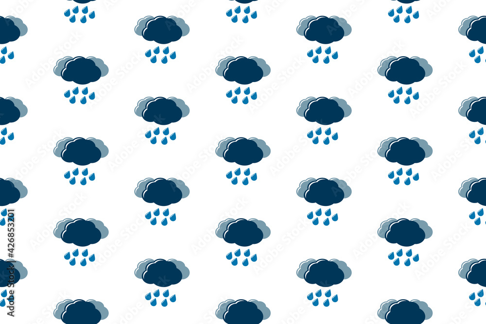 雨雲と雨のパータンイラスト 雨雲と雨のパータンイラスト