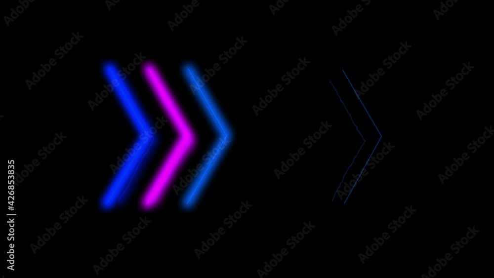 Neon sign Arrows Animation of pink light signal and blue spreading from the center with a black background. Can be used to compose various media such as news, presentations, online media, social media Neon sign Arrows Animation of pink light signal and blue spreading from the center with a black background. Can be used to compose various media such as news, presentations, online media, social media