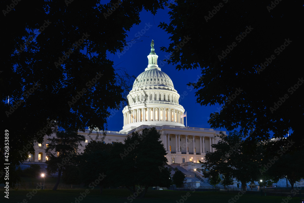 US Capitol building at night - Washington D.C. United States of America