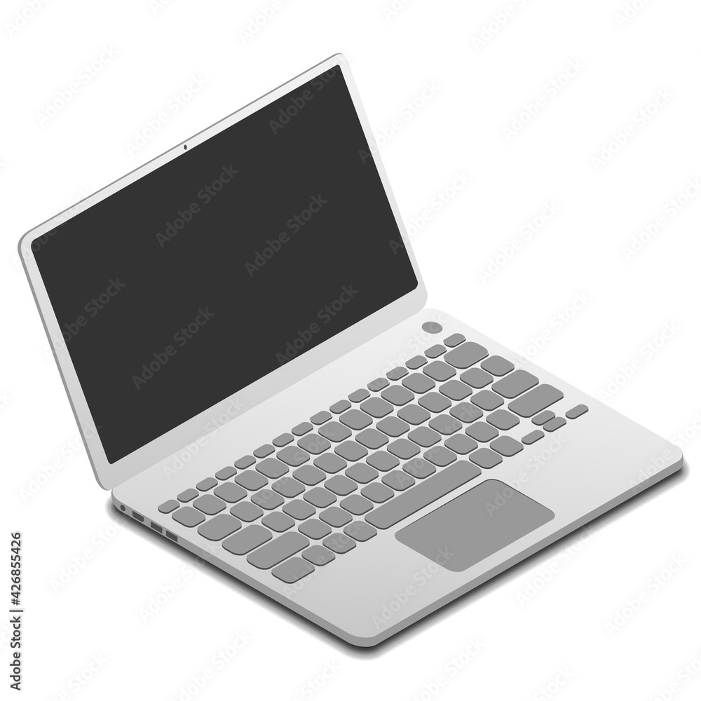 opened laptop vector illustration isolated on white background with isometric view opened laptop vector illustration isolated on white background with isometric view