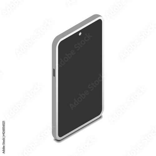 standing smartphone vector isolated on white background with isometric view
