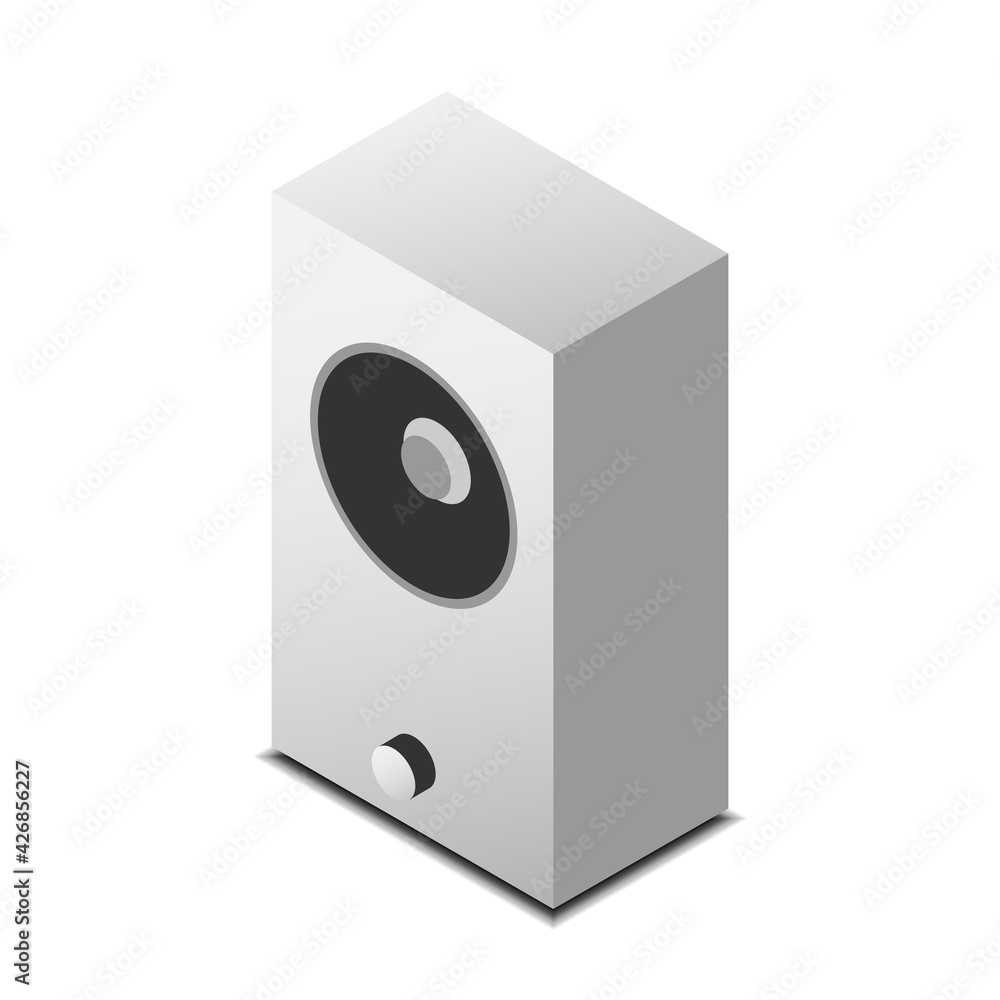 isometric view of external speaker vector illustration isolated on white background isometric view of external speaker vector illustration isolated on white background